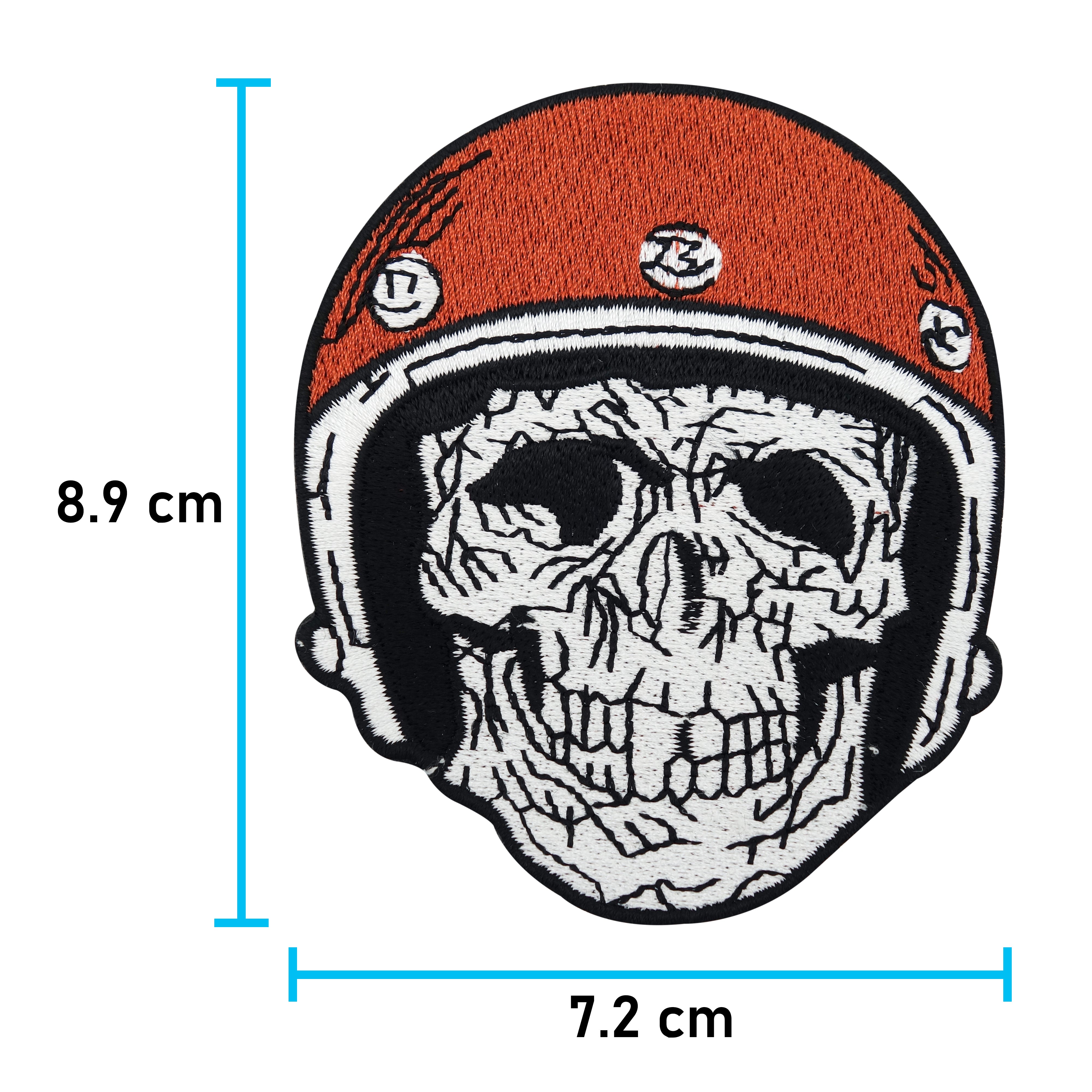 Totenkopf mit Motorrad Helm Bügelbild Patch zum Aufbügeln | Biker Patches für Lederwesten, Aufbügelmotive Finally Home