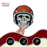 Totenkopf mit Motorrad Helm Bügelbild Patch zum Aufbügeln | Biker Patches für Lederwesten, Aufbügelmotive Finally Home