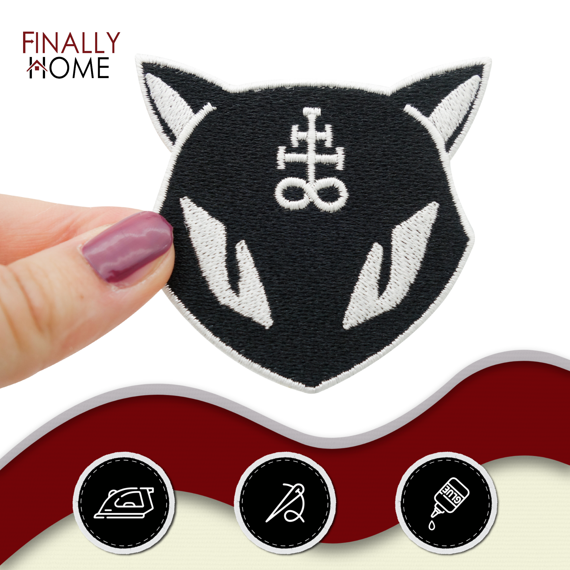 Schwarzer Katzen Kopf Patches zum Aufbügeln | Katze Patch, Bügelflicken, Flicken, Aufnäher, Finally Home