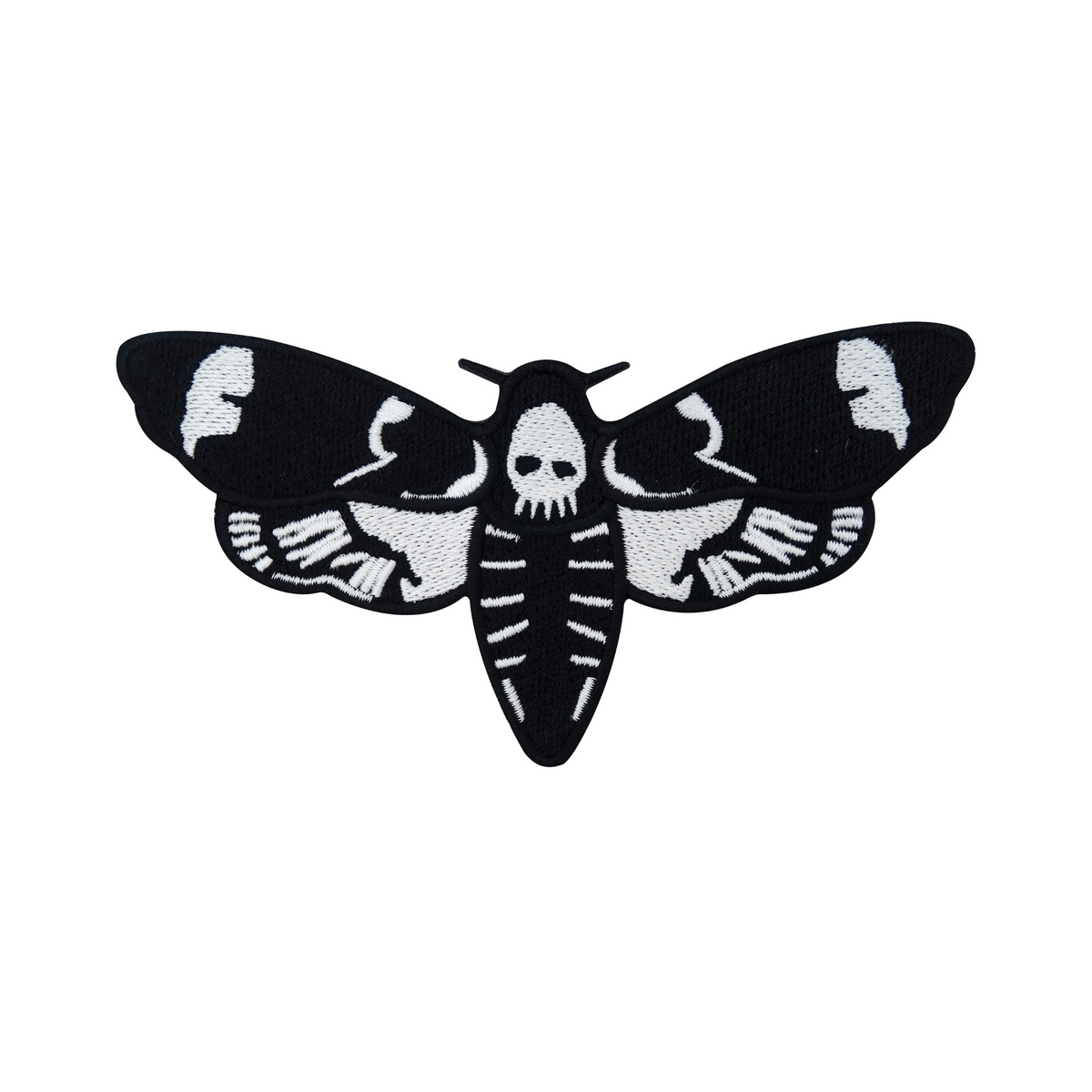 Schwarze Motte Totenkopf Motorrad Patch zum Aufbügeln Biker Aufnäher