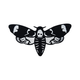 Schwarze Motte Totenkopf Motorrad Patch zum Aufbügeln Biker Aufnäher