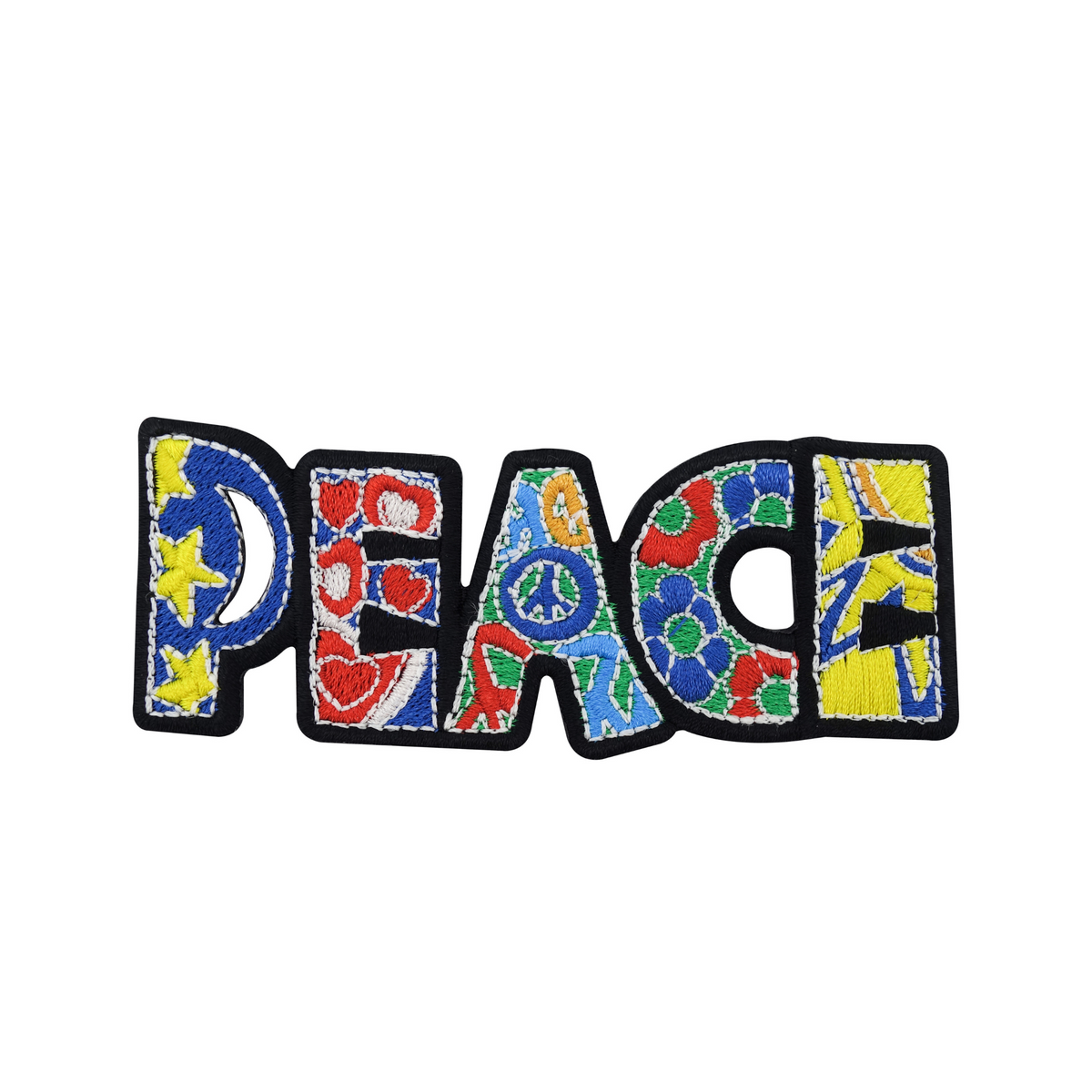 Bunter Peace Hippie Patch zum Aufbügeln Bügelflicken Flicken Aufnäher Bus Aufbügler
