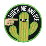 Schwarz-grüner Kaktus Touch Me And Die Klettpatch