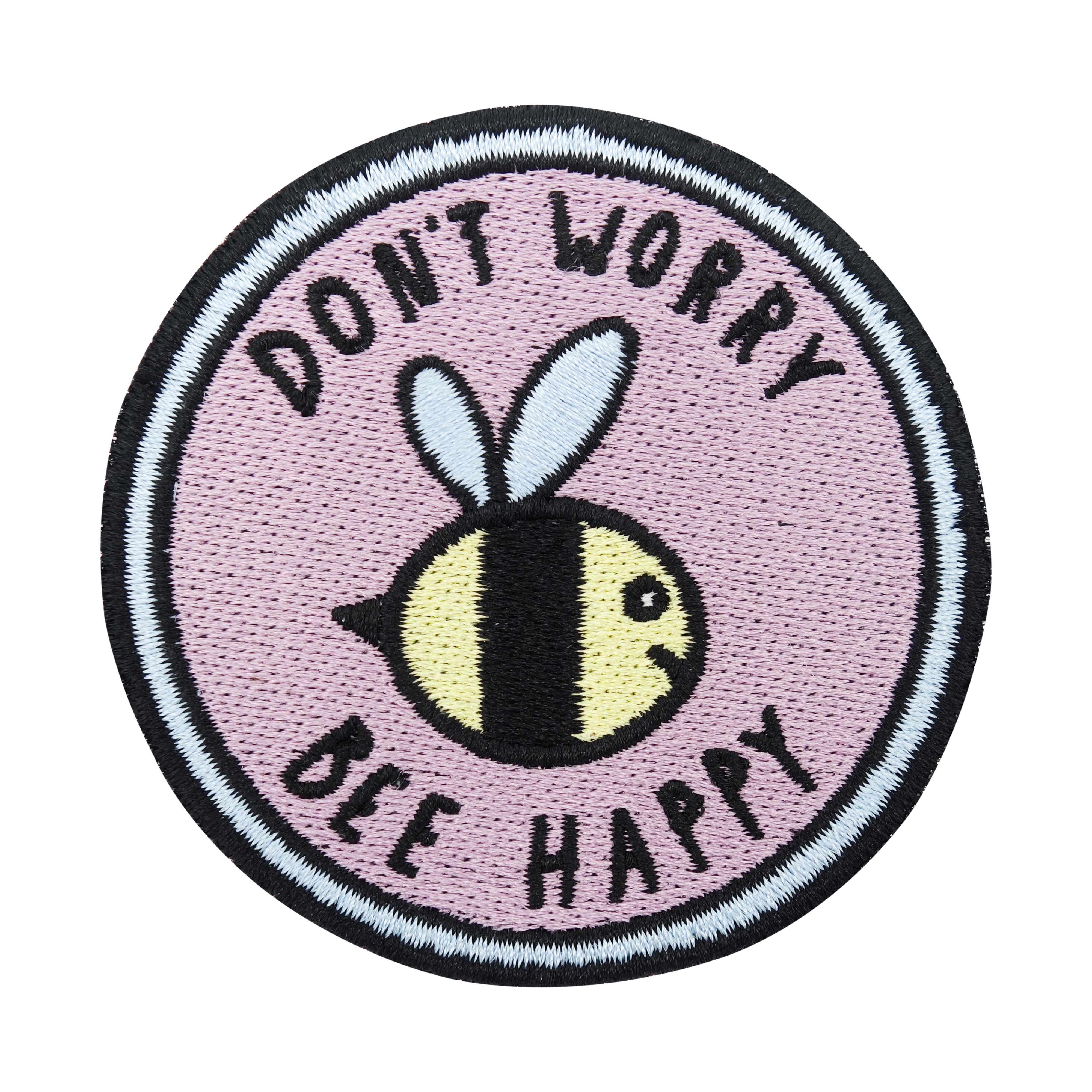 Klett Patch - Dont worry bee Happy | Klett Patches Lustig, Biene Aufnäher, Gym Klettpatches, Rosa Badge, Spruch Klettpatch, Finally Home