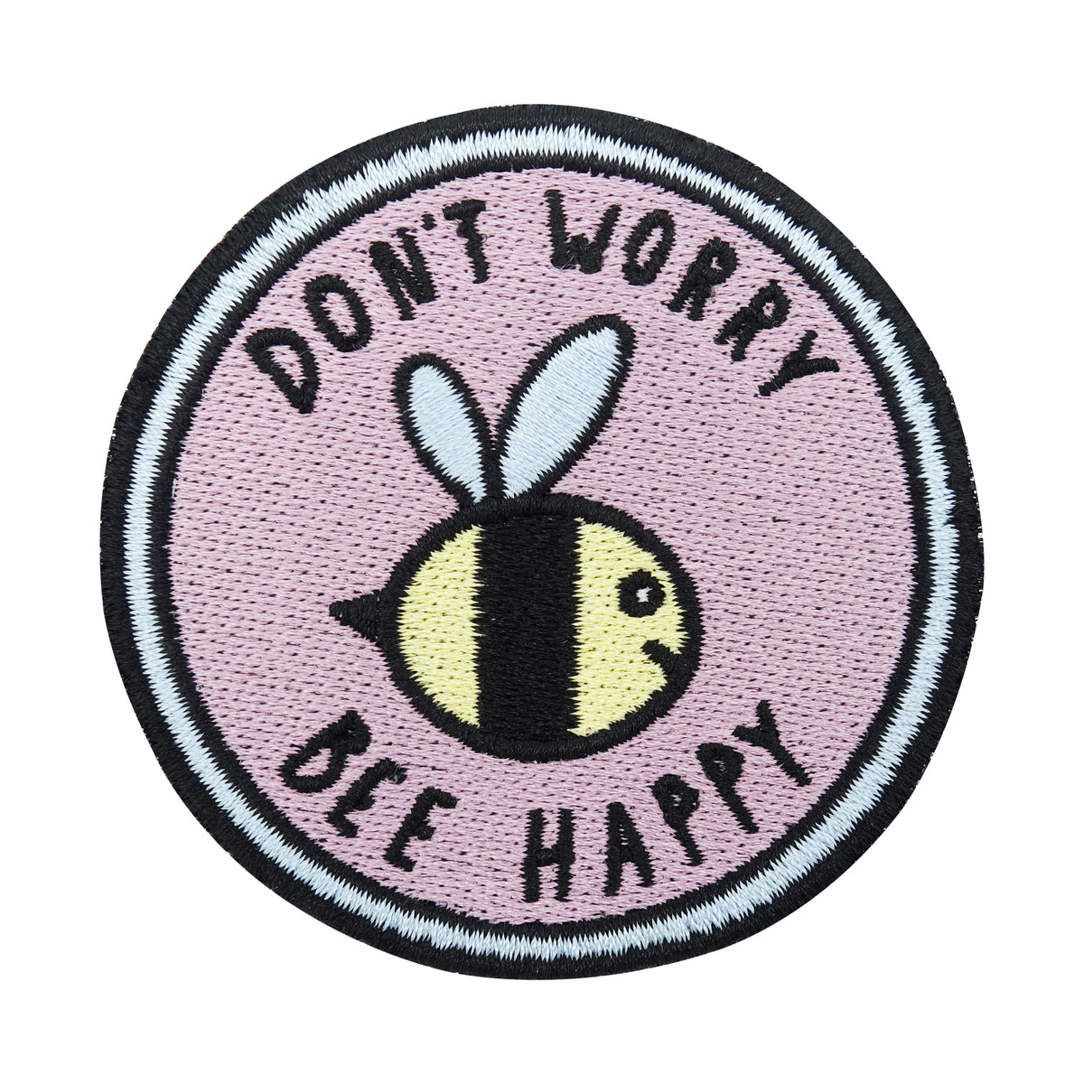 Klett Patch - Dont worry bee Happy | Klett Patches Lustig, Biene Aufnäher, Gym Klettpatches, Rosa Badge, Spruch Klettpatch, Finally Home