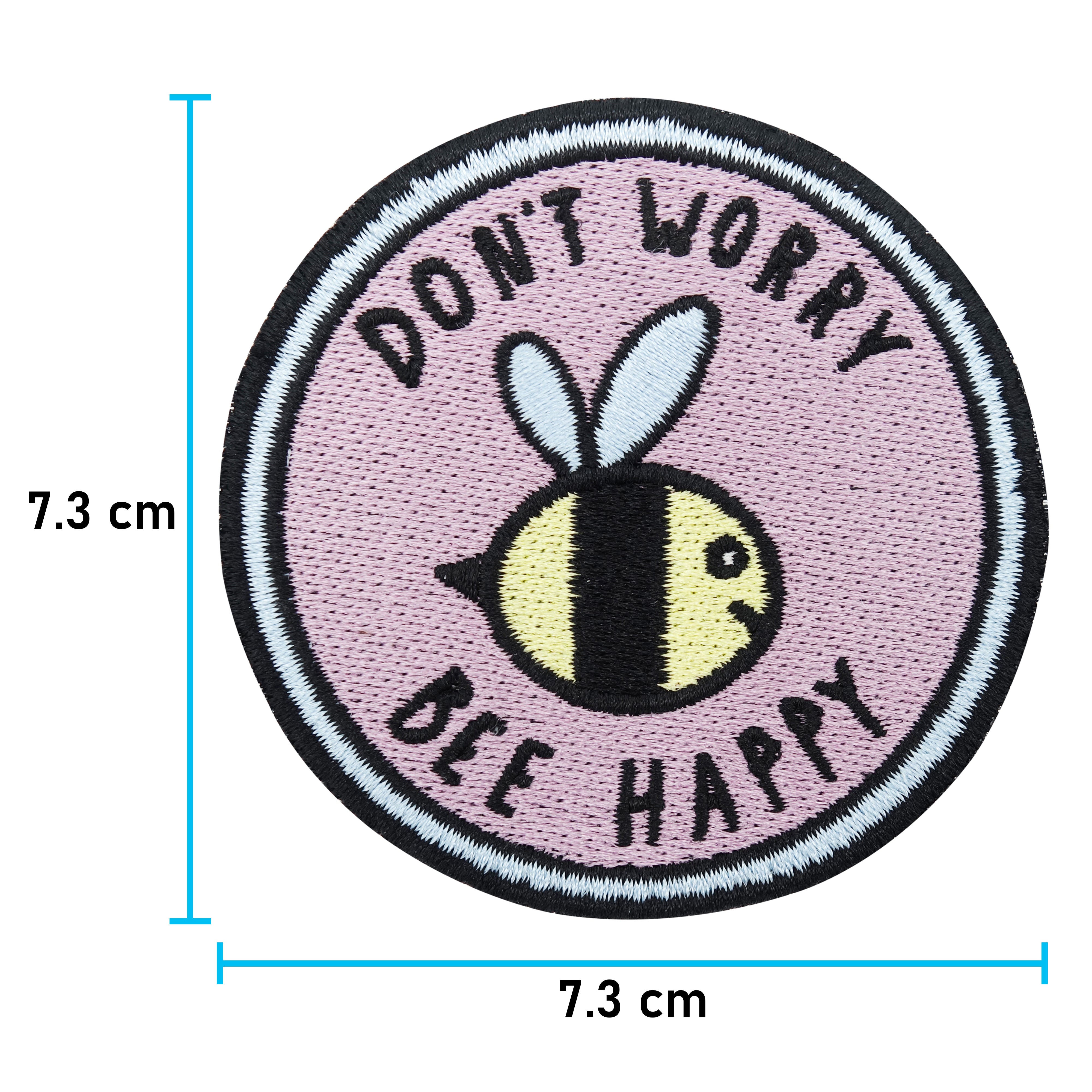 Klett Patch - Dont worry bee Happy | Klett Patches Lustig, Biene Aufnäher, Gym Klettpatches, Rosa Badge, Spruch Klettpatch, Finally Home