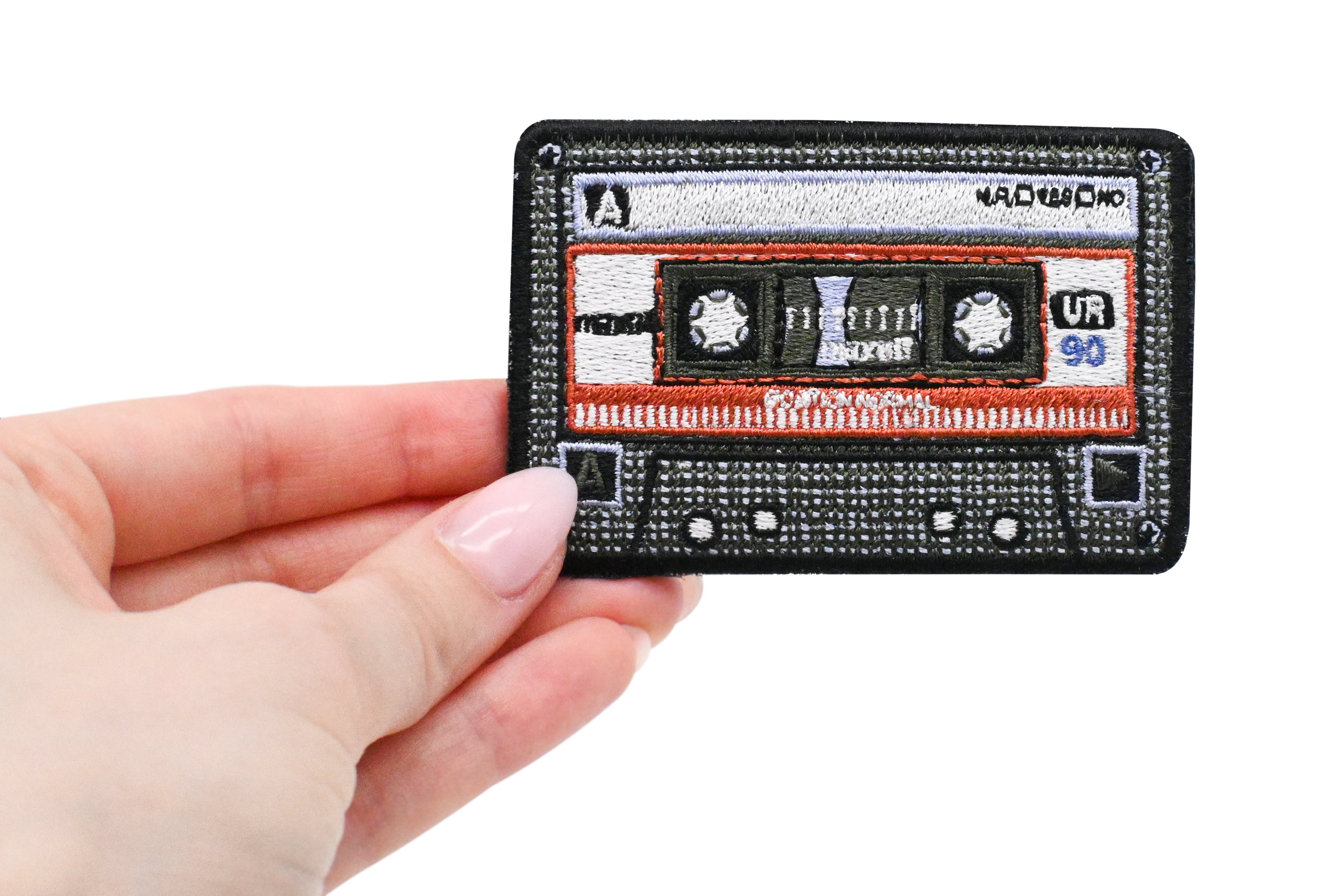 Klett Patch - Rote 80er Kassette | Retro Klett Patches, Vintage Aufnäher, Old School Klettpatches, Badge, Rock Musik Klettpatch, Finally Home