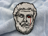 Mythos Collection: Weinende Statur mit Bart Patch zum Aufbügeln | Mythologie Patches, Blut Bügelflicken, rot weiß Flicken, Kunst Aufnäher für Erwachsene Männer und Frauen Finally Home