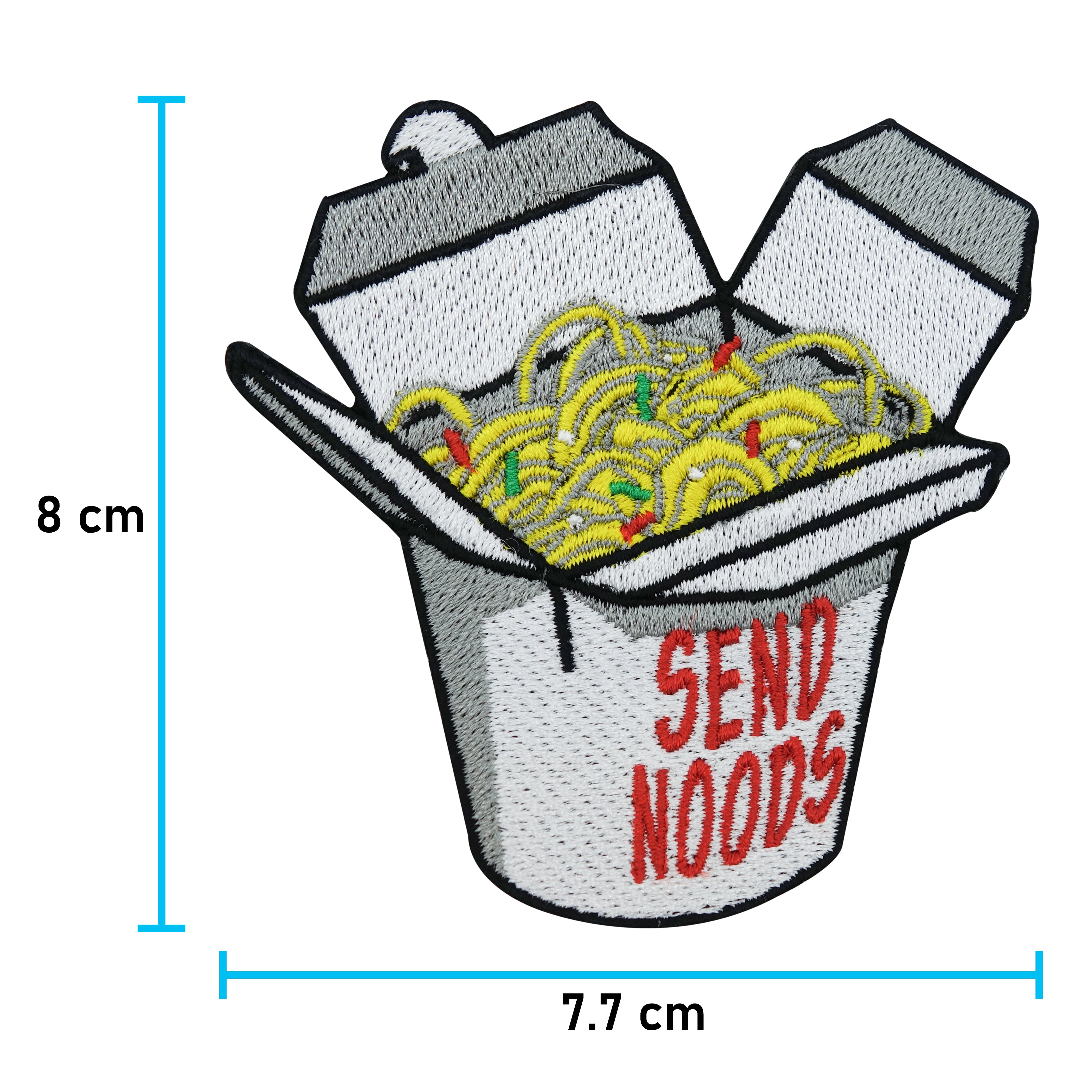 Send Noods Nudelbox | Nudeln Patches, Spruch Bügelflicken, Asiatische Essen Flicken, Lustiger Aufnäher für Erwachsene Finally Home
