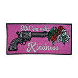 Kill 'em with Kindness Patch, Waffe mit Blumen Flower Mädchen Aufnäher