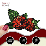 Himbeeren Obst Patch zum Aufbügeln | Früchte Blüten Patches, Essen Food Bügelflicken, Rote Frucht Flicken, Aufnäher Finally Home