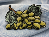 Griechische Weintrauben Obst Patch zum Aufbügeln | Früchte Blüten Patches, Essen Bügelflicken, Grüne Frucht Flicken, Food Aufnäher Finally Home
