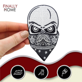 Totenkopf mit Bandana Patch zum Aufbügeln | Aufnäher geeignet für Lederwesten, Totenschädel Patches, Biker Schädel Bügelflicken, Motorrad Kutte Flicken Finally Home