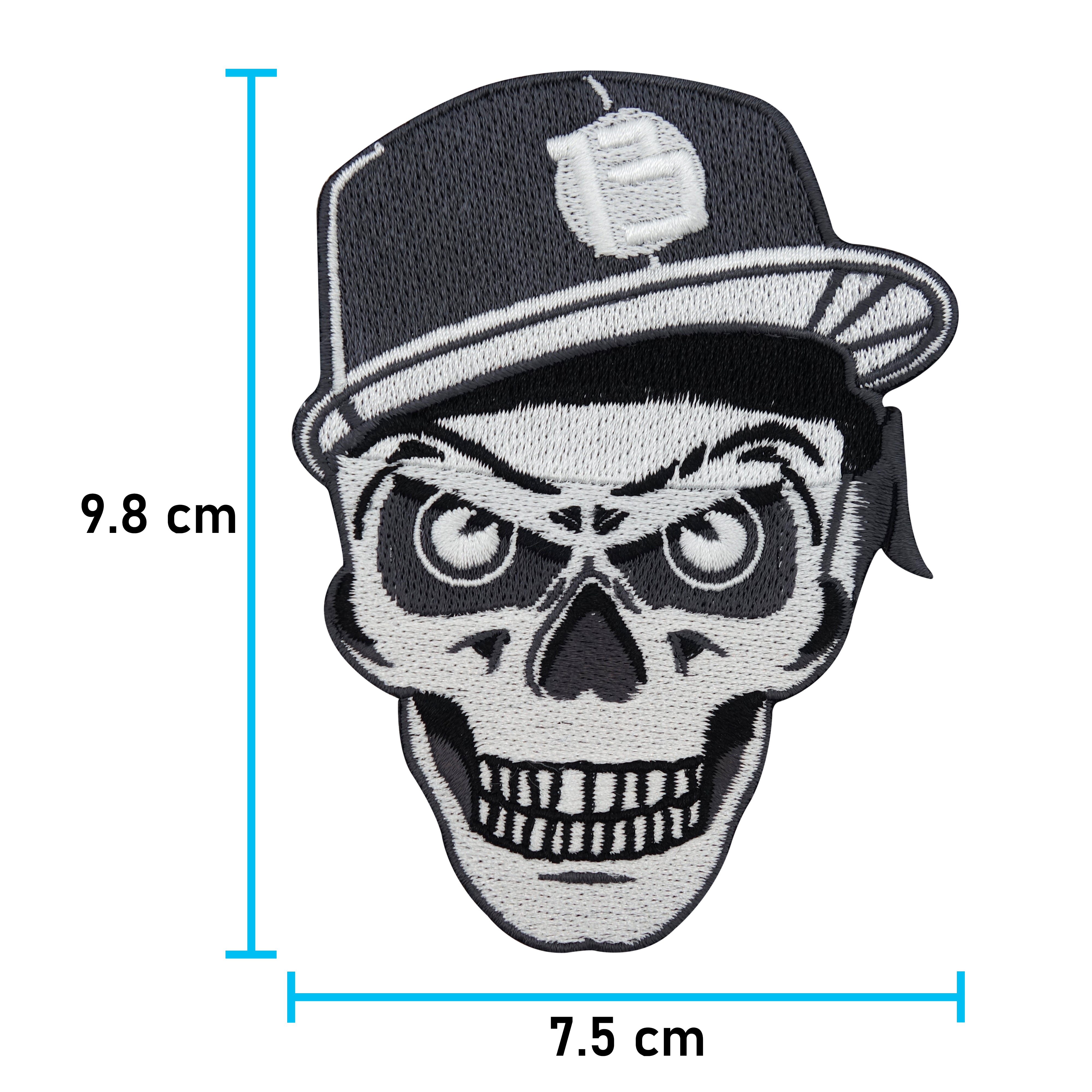 Totenkopf mit Cap Patch zum Aufbügeln | Aufnäher geeignet für Lederwesten, Totenschädel Patches, Biker Schädel Bügelflicken, Motorrad Kutte Flicken Finally Home