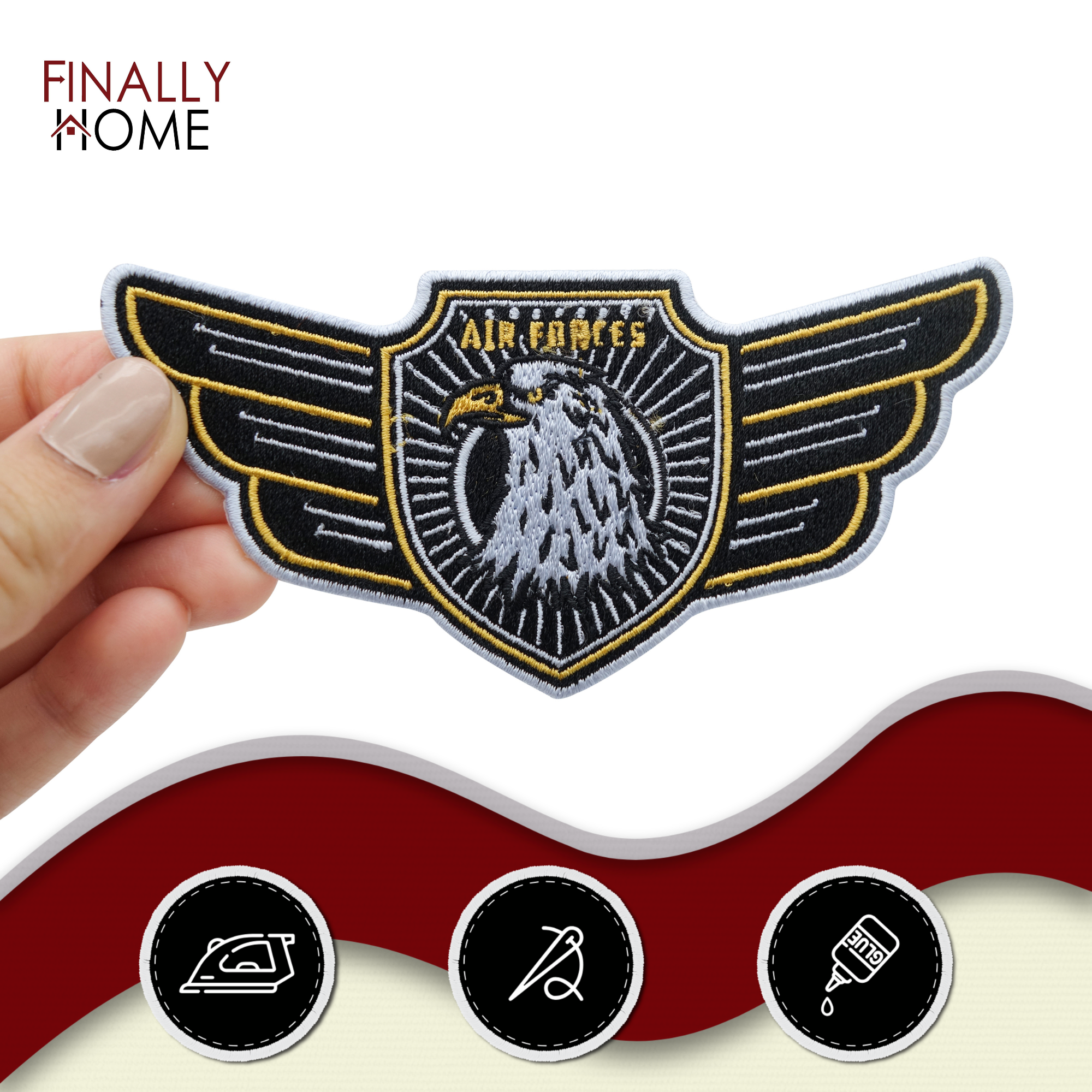 Air Forces Adler Emblem Patch zum Aufbügeln | Patches Aufnäher für Rucksack, Airsoft Abzeichen Finally Home