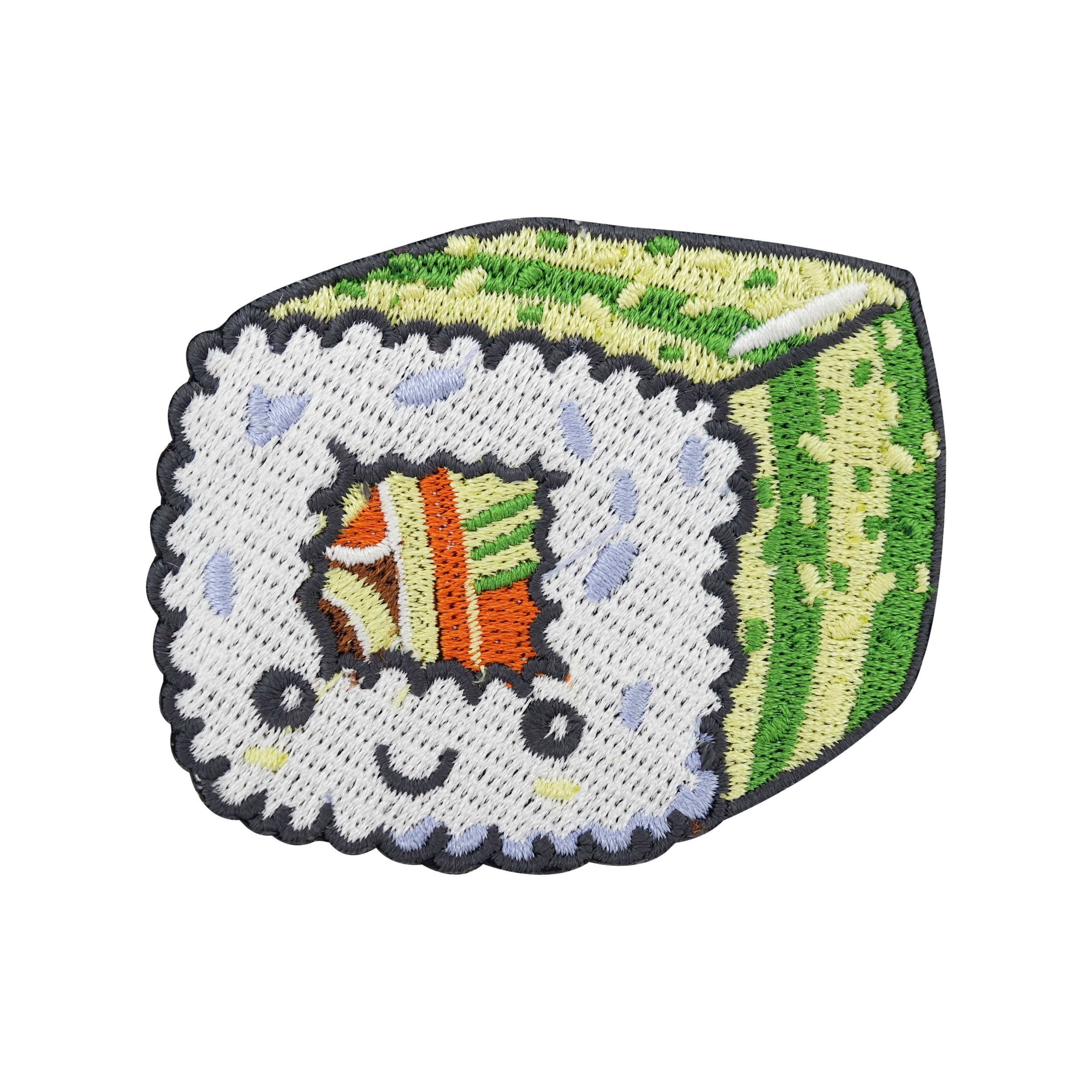 Patch zum Aufbügeln - Grüner Kawaii Sushi | Asiatisches Essen Patches, Fisch Bügelflicken, Food Flicken, Aufnäher Finally Home