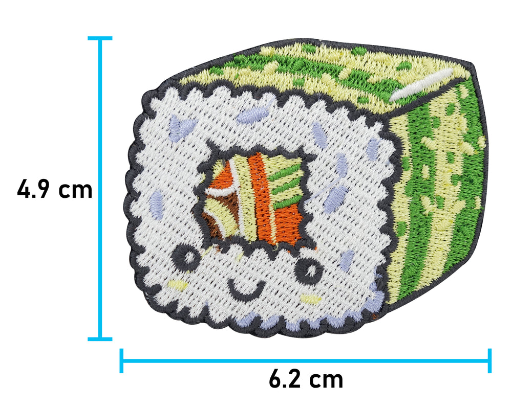 Grün-weißer Kawaii Sushi Patch, Maße: 4,9 x 6,2 cm