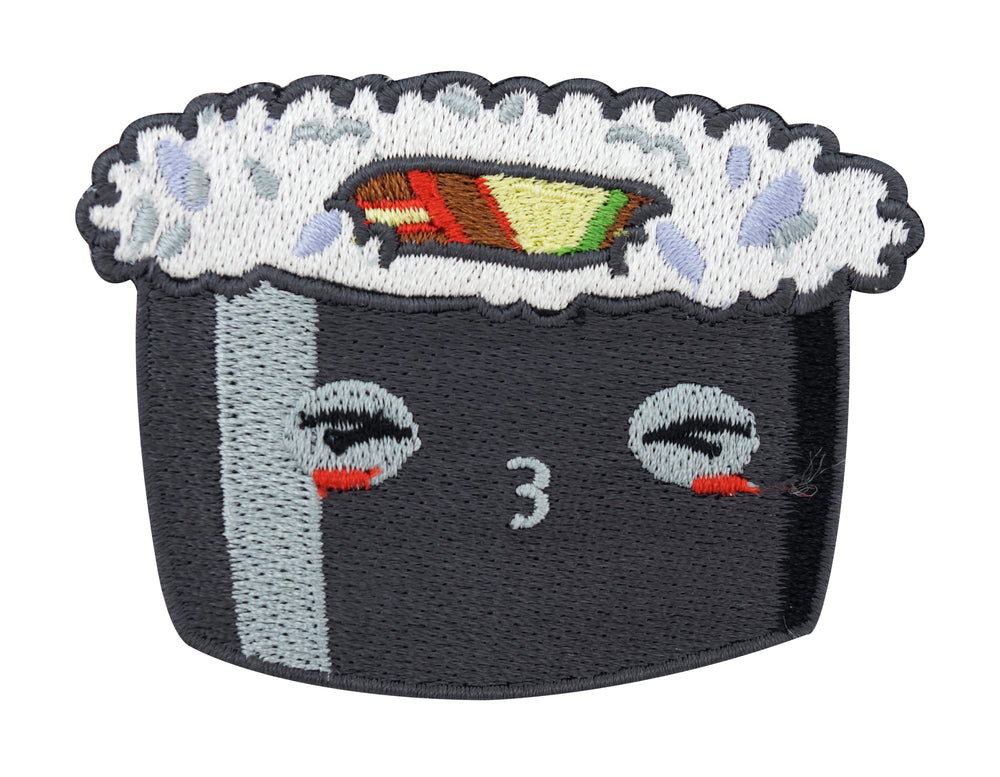 Schwarzer Kawaii Sushi Roll Patch