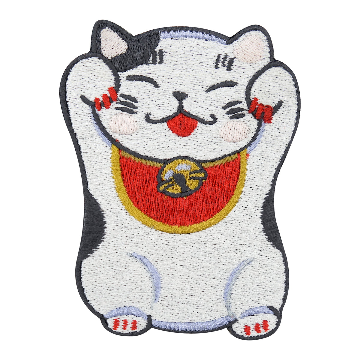 Schwarze Chinesische Glückskatze Patch zum Aufbügeln