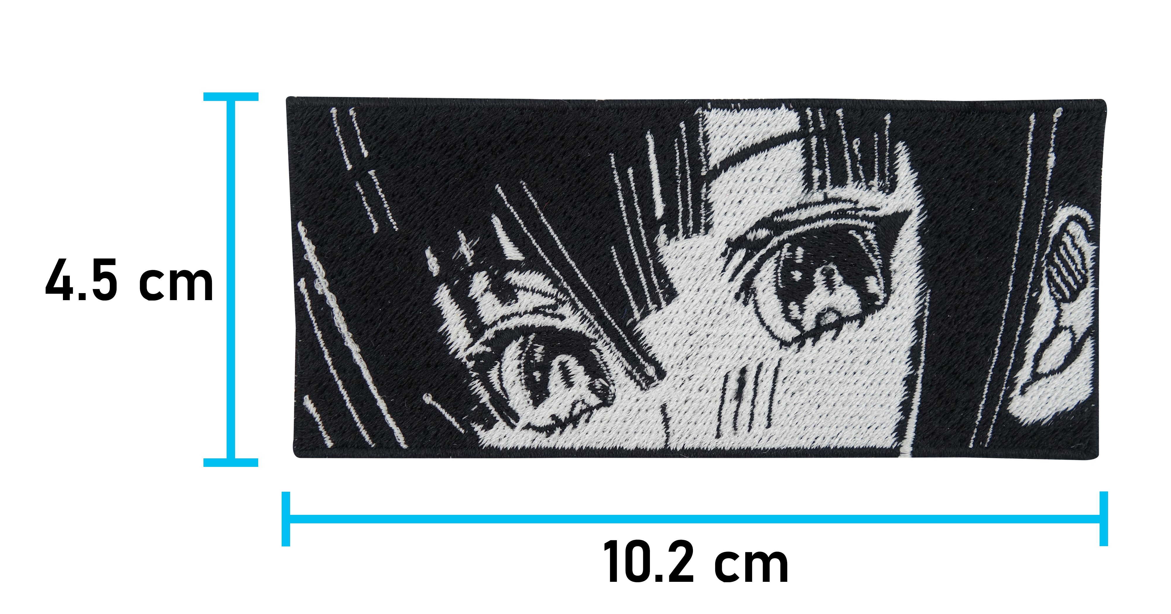 Schwarz-weißer Anime Mädchen Patch - Maße: 4,5 x 10,2 cm