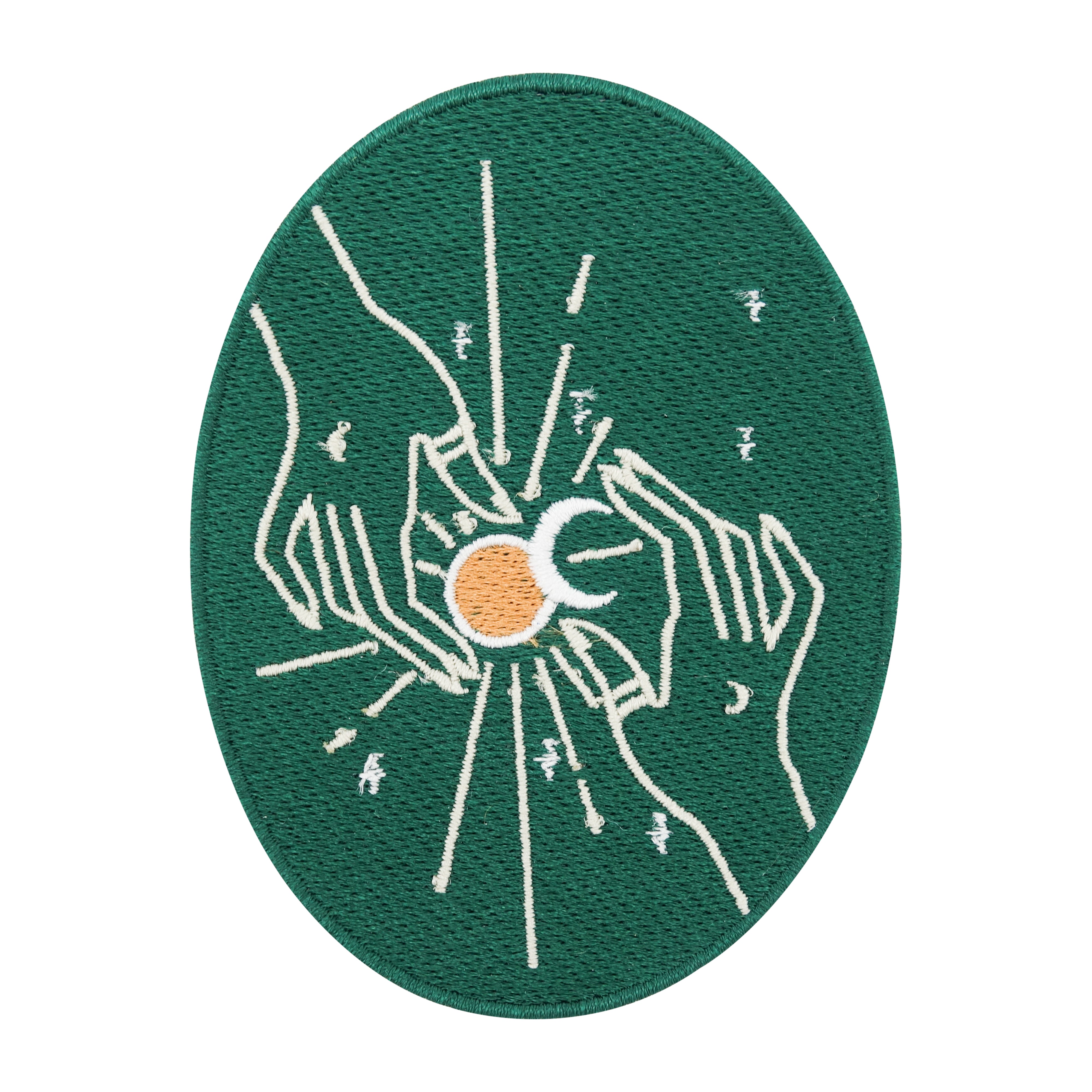 Grüner Mondfinsternis Patch mit zwei Händen