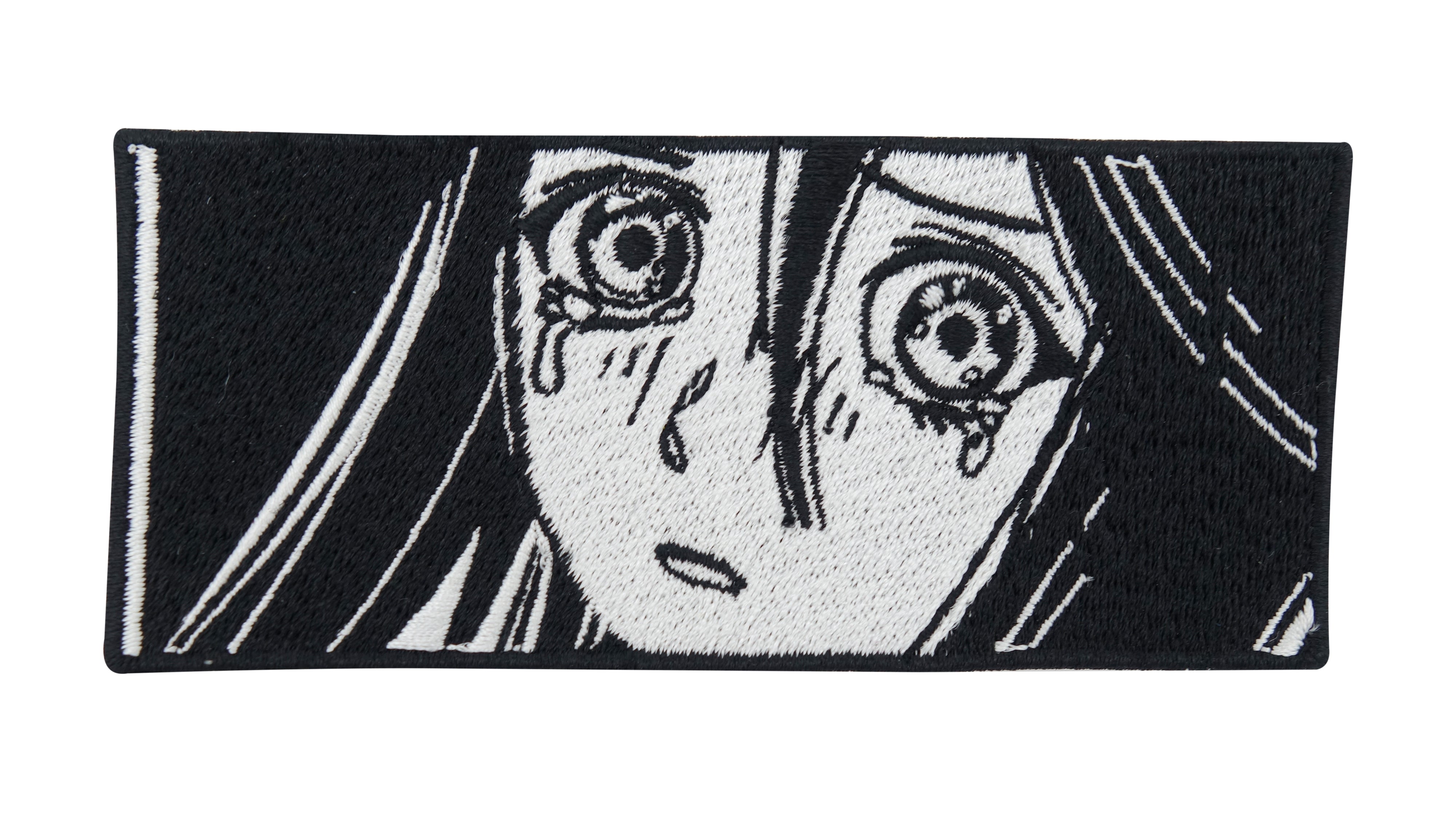 Ängstliches Anime Mädchen Patch in schwarz/weiß