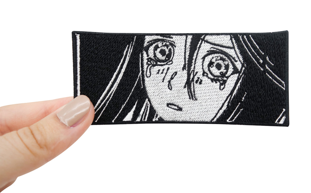 Hand hält Ängstliches Anime Mädchen Patch