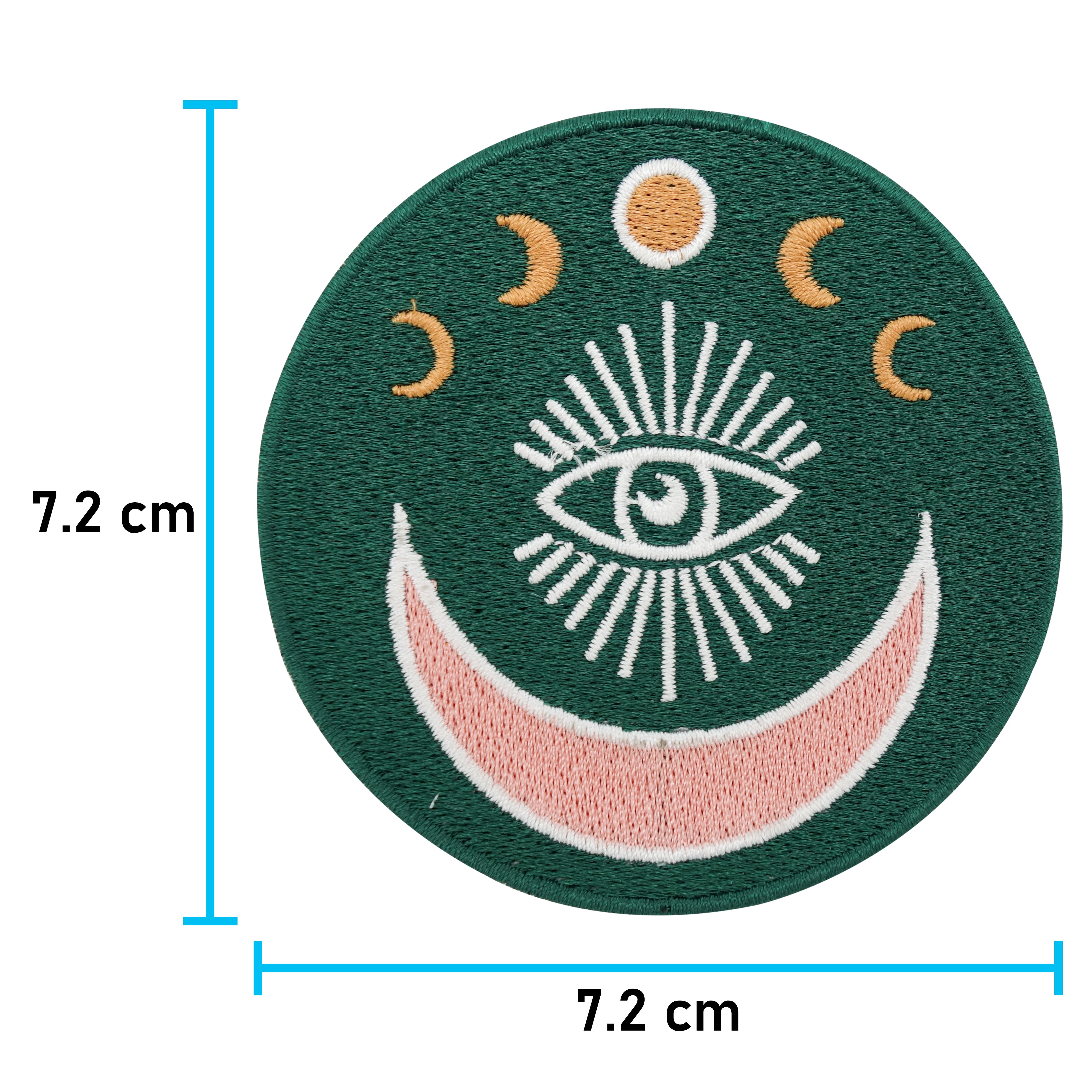 rüner Mondphasen Patch mit Maße: 7,2 x 7,2 cm