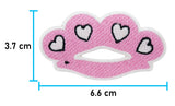 Rosa Schlagring-Patch, Maße: 3,7 x 6,6 cm