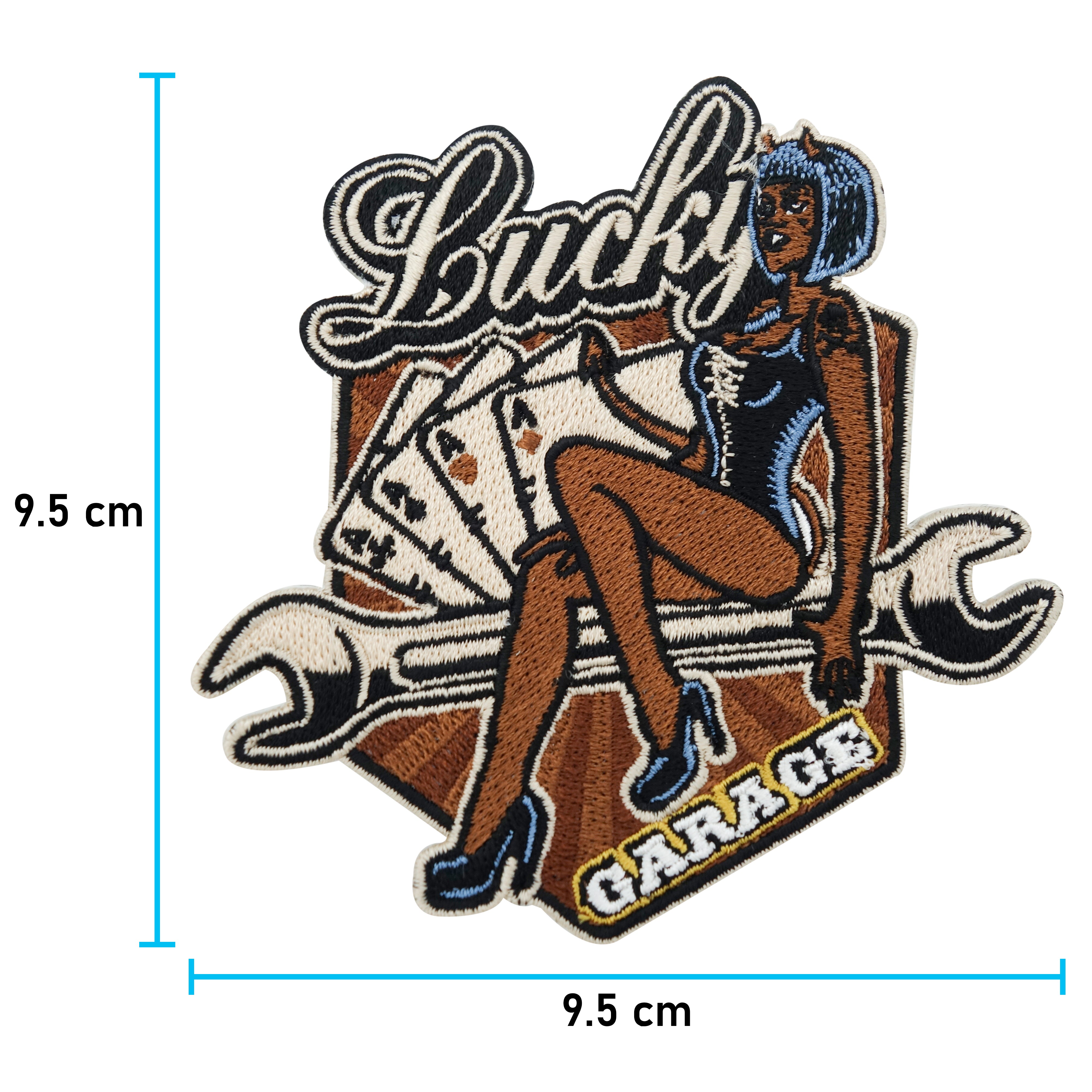 Teufel Karten Biker Patch mit Maßen 9,5 x 9,5 cm