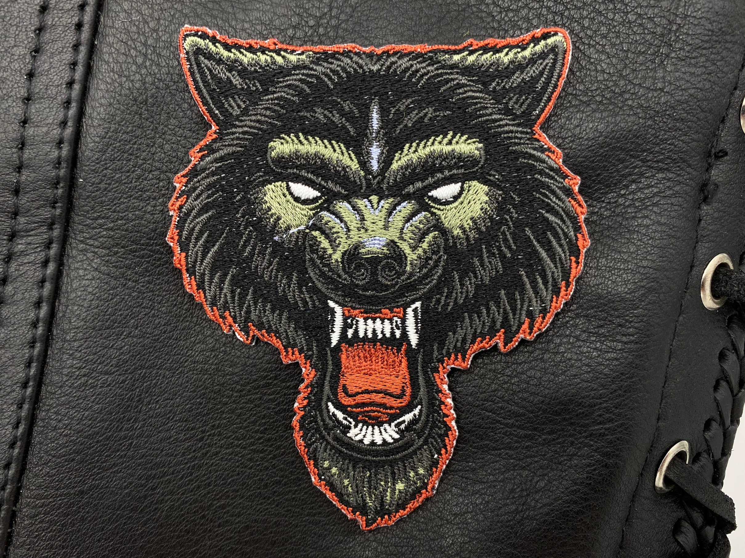 Angry Lone Wolf Biker Patch | Motorcycle Jacket Patch, Leather Jacket DIY