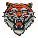 Aggressiver orangefarbener Tigerkopf Biker Patch