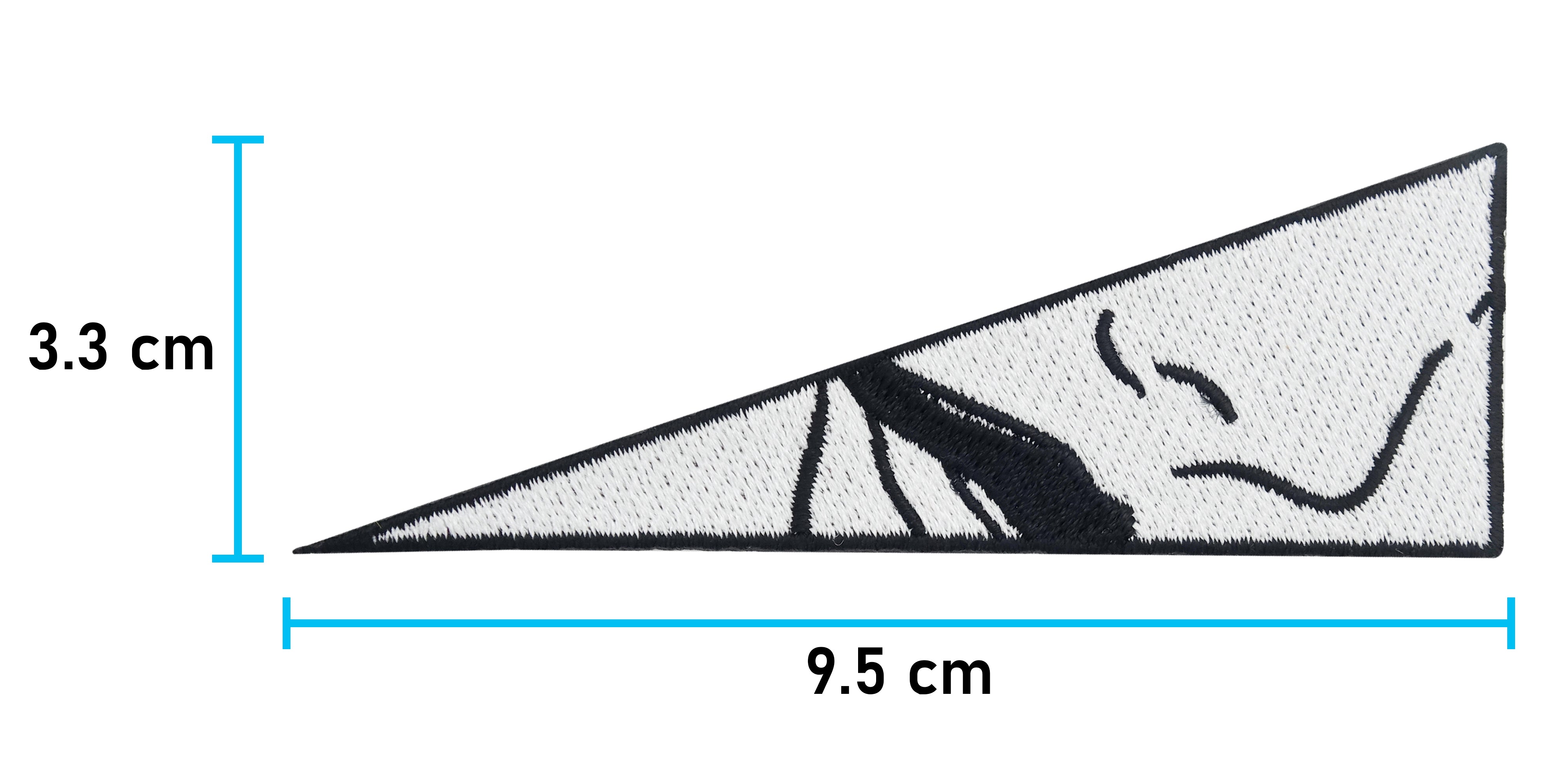 2.Teil: Weißer Broken Face Patch mit Mund und Nase in Scherbe, Maße: 3,3 x 9,5 cm