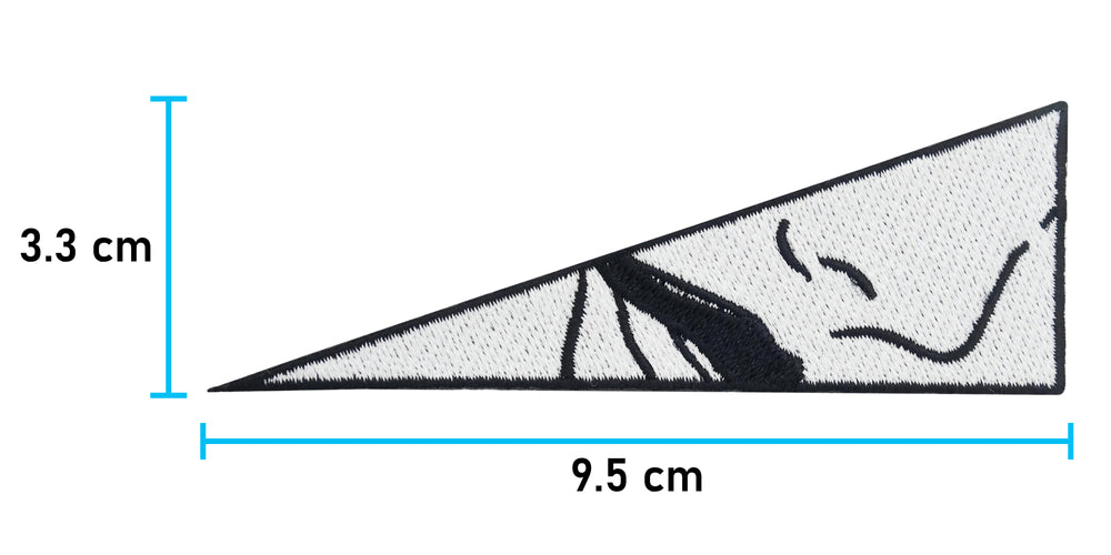 2.Teil: Weißer Broken Face Patch mit Mund und Nase in Scherbe, Maße: 3,3 x 9,5 cm