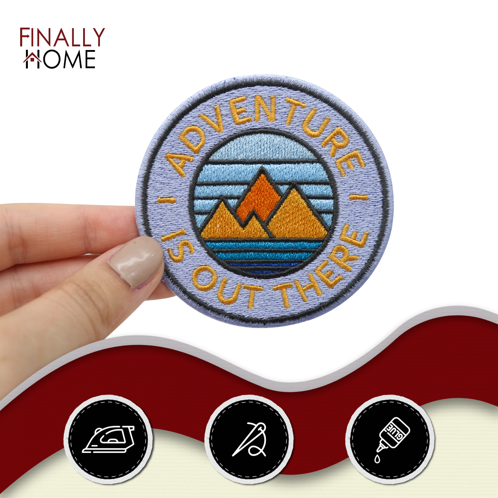 Adventure Collection: Adventure is out there Patch zum Aufbügeln | Wandern Outdoor Patches, Berg Bügelflicken, Flicken, Aufnäher Wanderer Rucksäcke, Finally Home