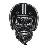 Schwarzer Totenkopf Biker mit Helm Patch