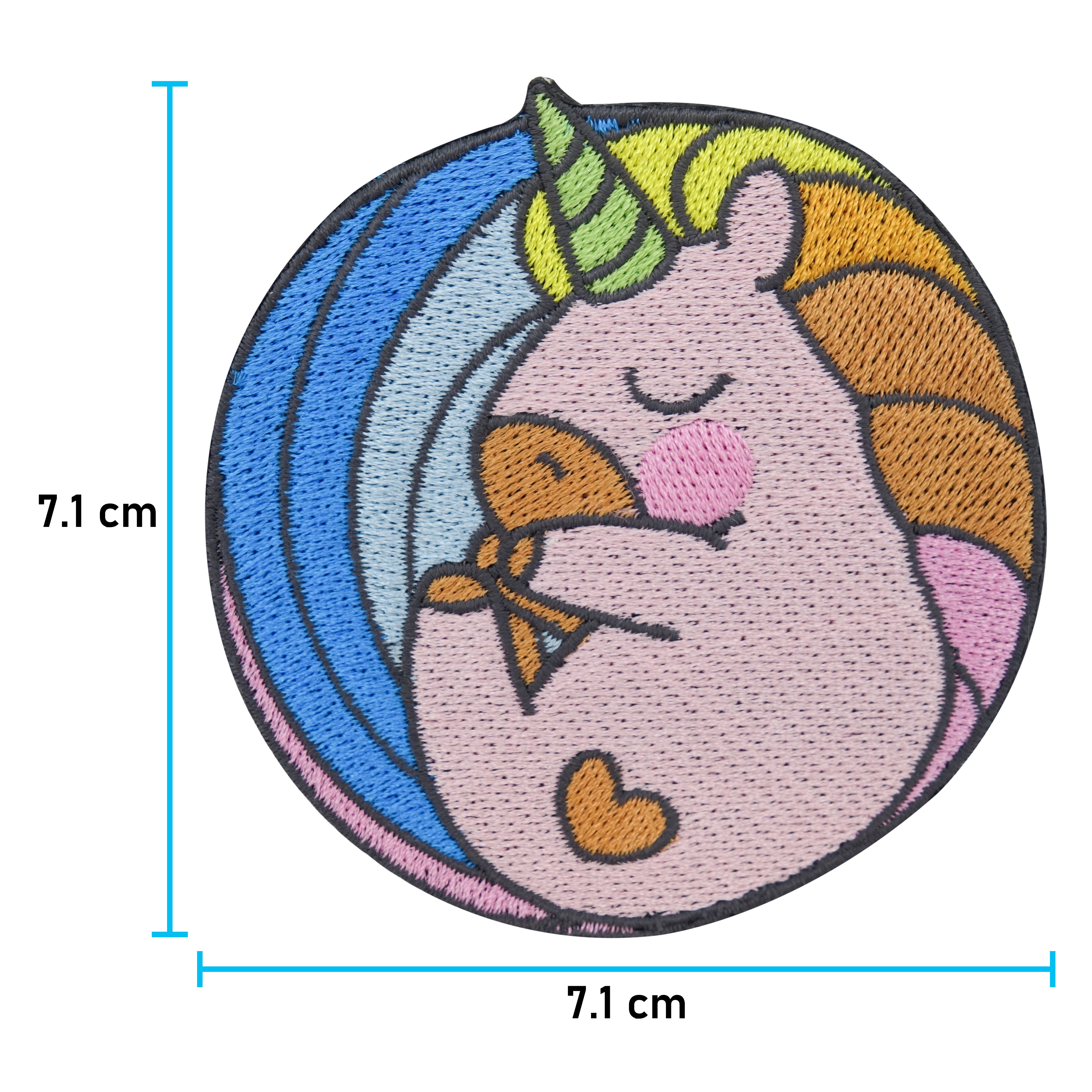 Baby Einhorn Patch mit den Maßen: 7,1 x 7,1 cm