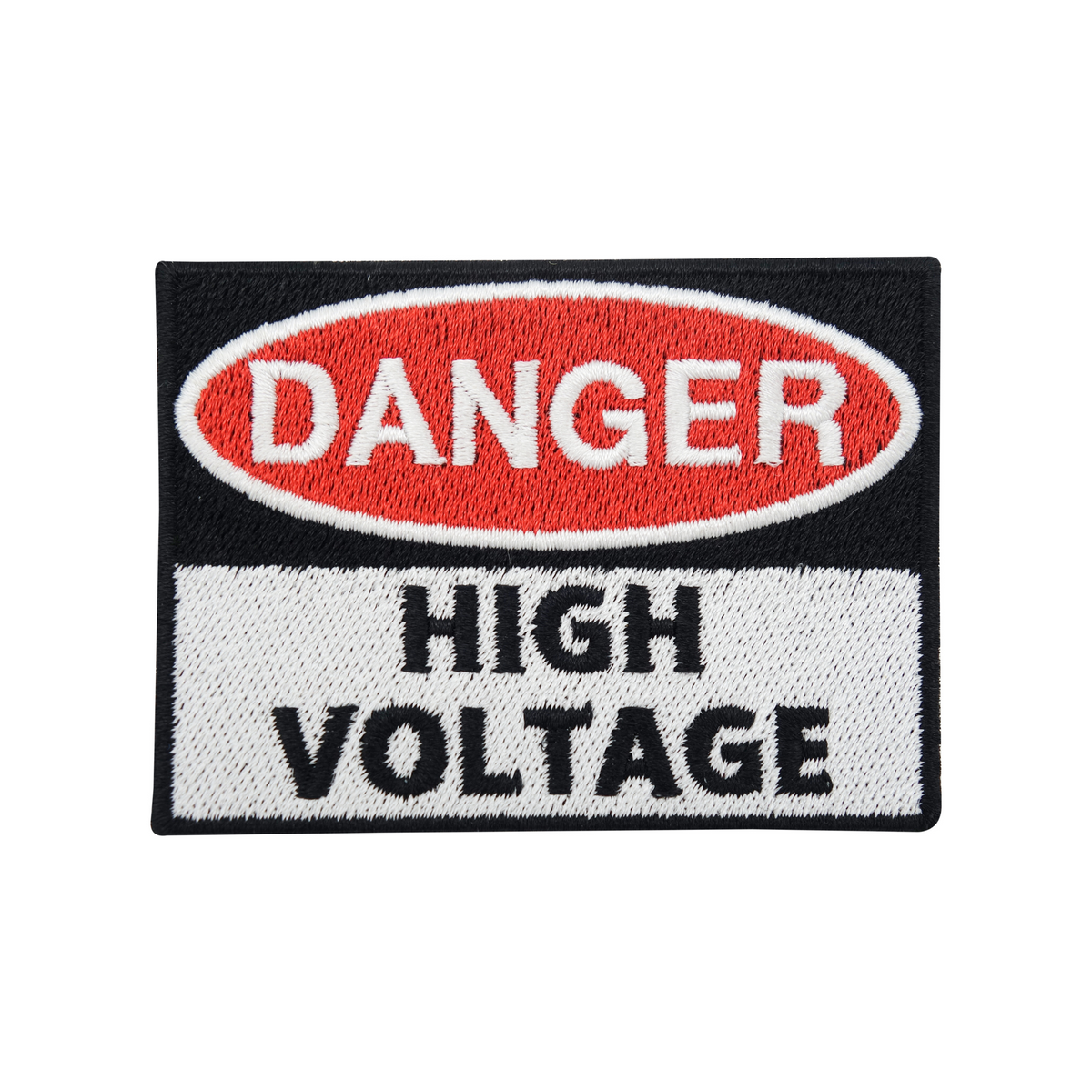 Danger High Voltage Bügelpatch | Achtung Hochstrom | DIY Accessoire