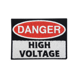 Danger High Voltage Bügelpatch | Achtung Hochstrom | DIY Accessoire