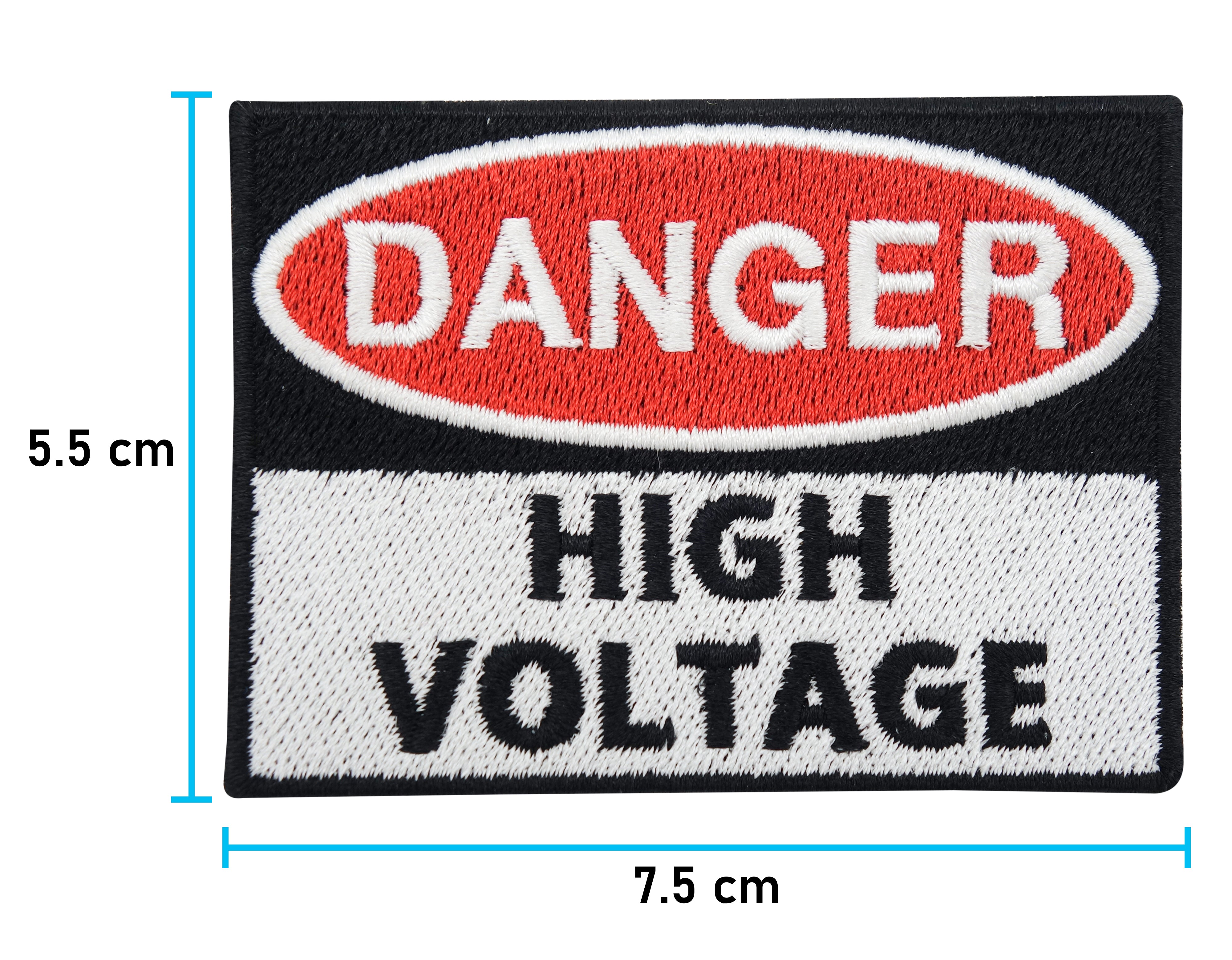 High Voltage Patch mit den Maßen: 5,5 x 7,5 cm