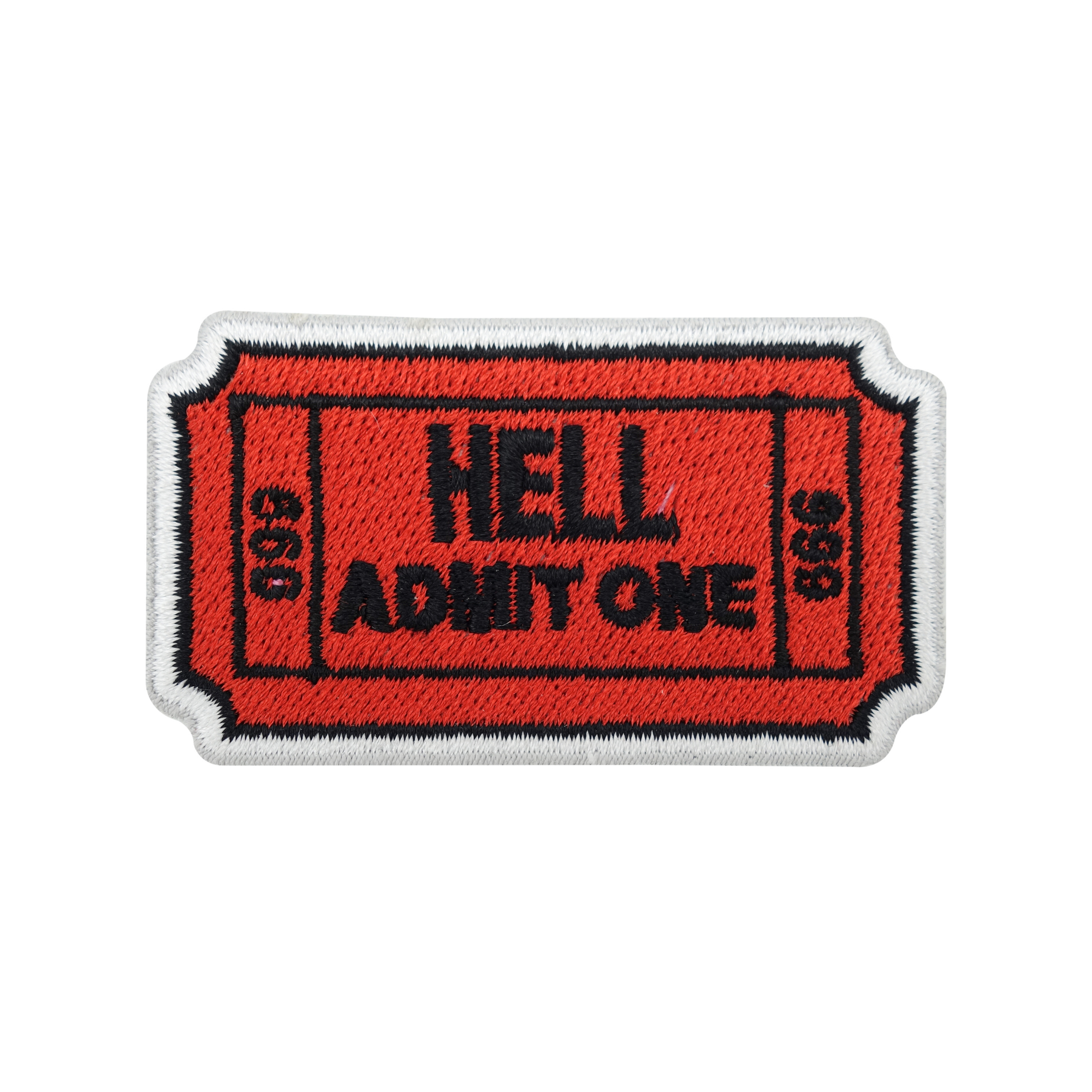 Teuflischer Aufbügelpatch: Hell Admit One Ticket | Hölle, 666 Aufnäher