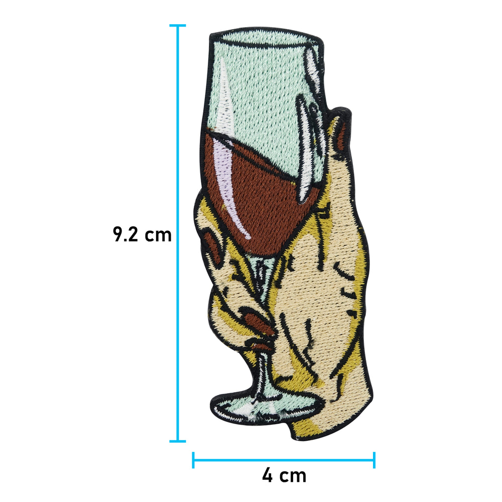 Rotwein Patch mit den Maßen: 9,2 x 4 cm 
