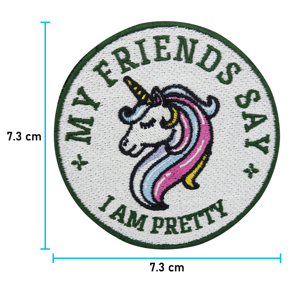Der Einhorn Patch mit den Maßen: 7,3 x 7,3 cm