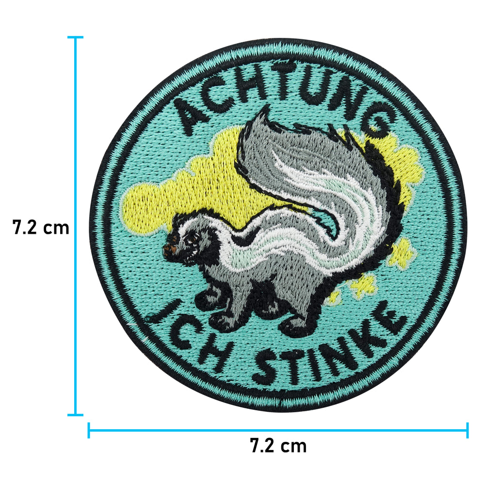 Stinktier-Patch mit den Maßen: 7,2 x 7,2 cm