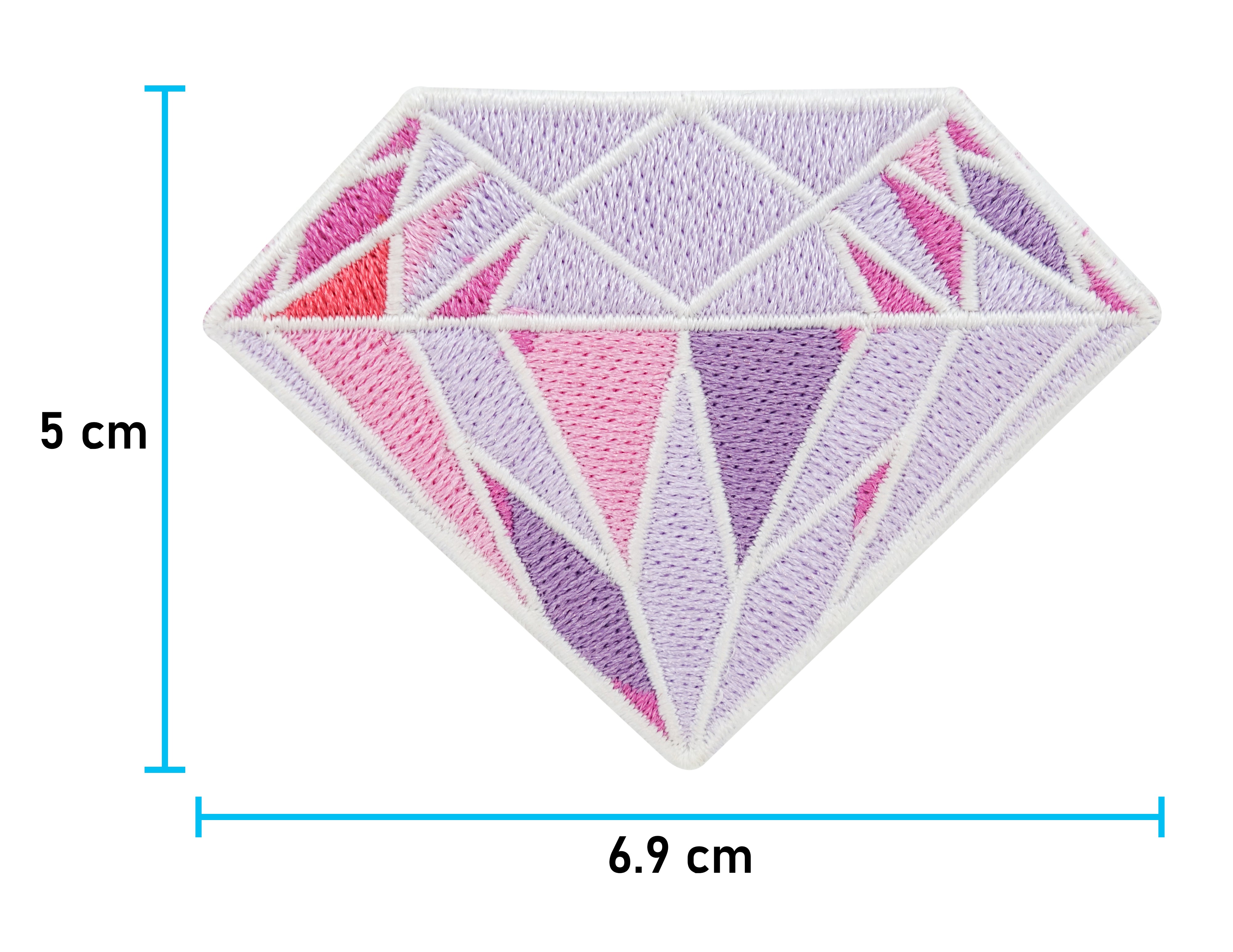 Rosa und violetter Diamant Patch, Maße: 5 x 6,9 cm
