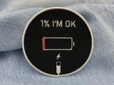 Der Patch auf einer blauen Jeans