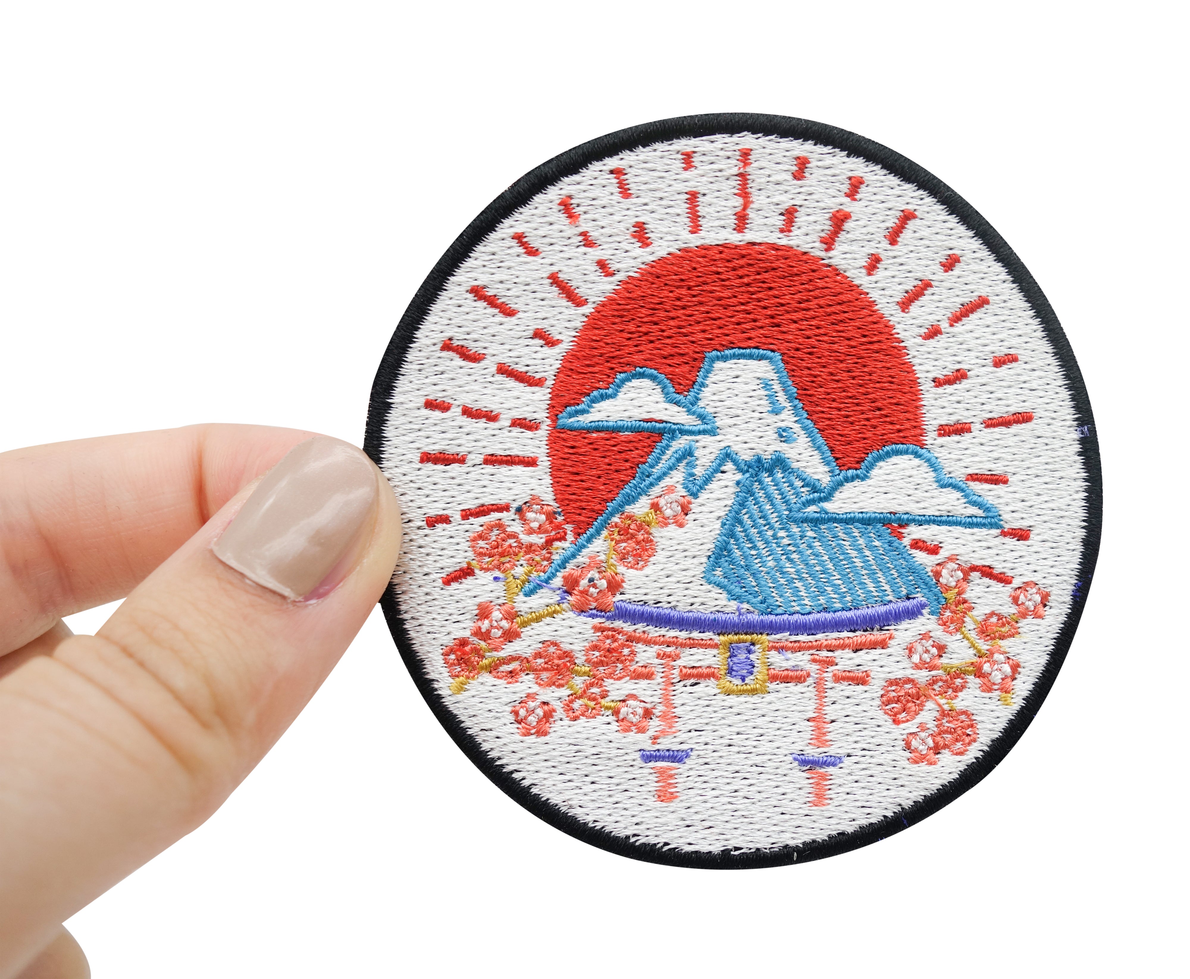 Japan Fuji Patch gehalten von Frauenhand