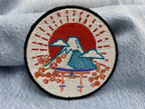 Japan Fuji Patch auf blauer Jeans