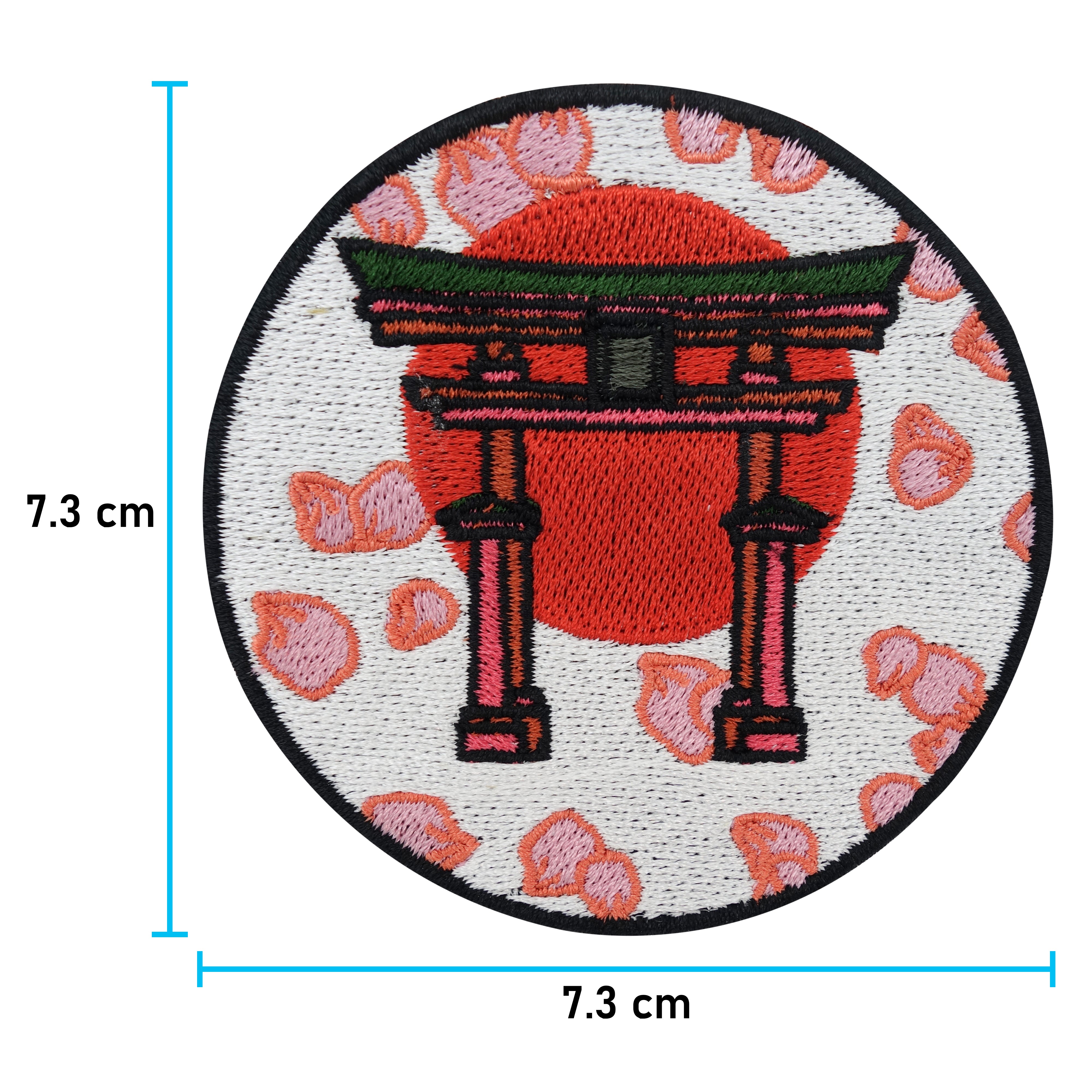 Japanisches Tor Patch mit der Maße: 7,3 x 7,3 cm