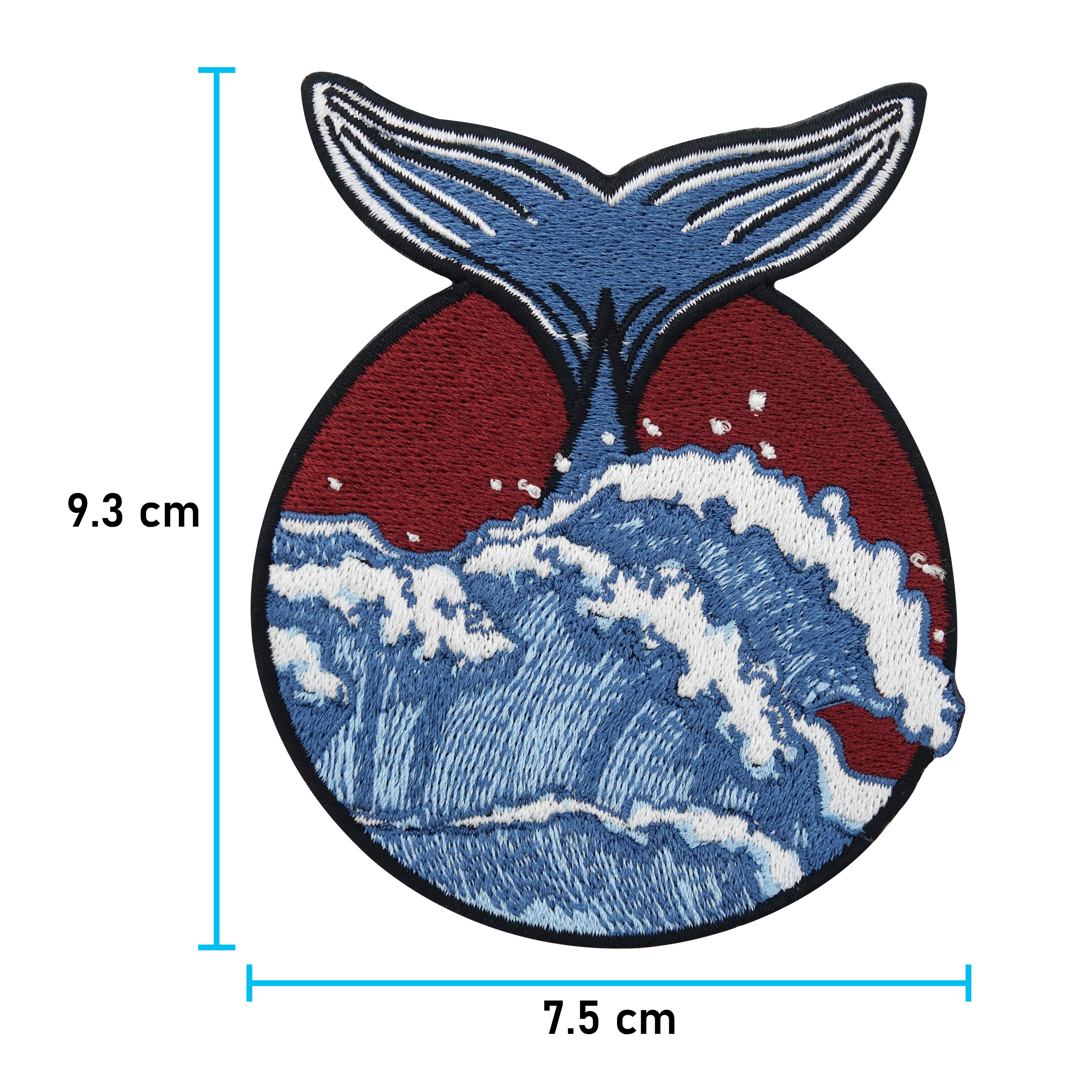 Wal Patch mit der Maße: 9,3 x 7,5 cm